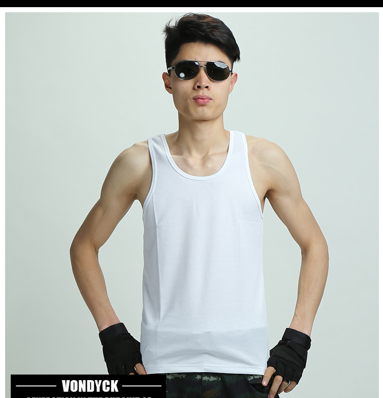 董嘉骏 07新式武款无袖透气背心 全棉 体能训练背心