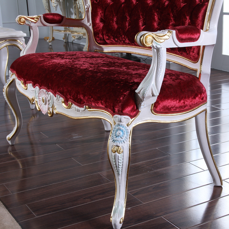 古典艺术简约沙发椅 欧式实木雕花沙发古典宫廷雕花沙发9502套椅