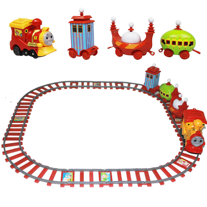 3c 儿童电动轨道小火车 拼装轨道玩具 花园宝宝叮叮车 音乐轨道车