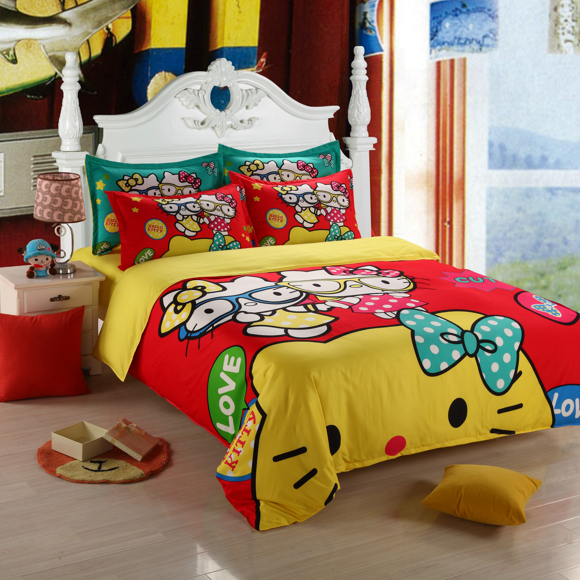 hellokitty四件套kt猫三件套 家纺一件代发 床笠 批发 团购