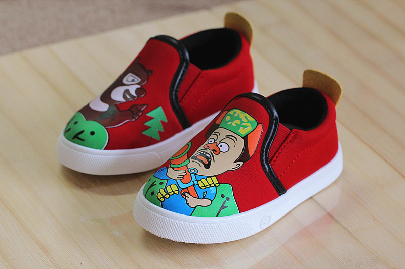 2015春夏新款喜悦公主卡通光头强熊二ab版儿童帆布鞋童鞋男女1101