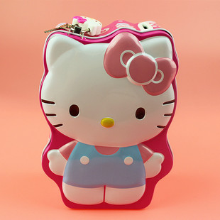 厂家直销 红色卡通哈喽kt金属罐 按需制作存钱罐 厂家定制