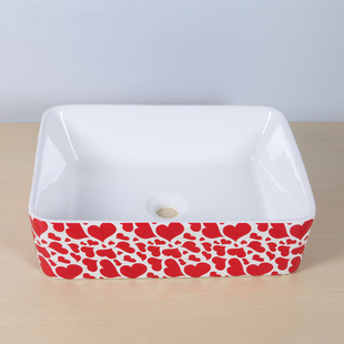 露泊雅卫浴彩色台盆洗手盆艺术盆方形冷热龙头台上盆承接品牌oem