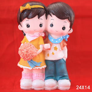 diy彩绘空白色卡通石膏白坯批发白模填色儿童具厂家情侣对人双人