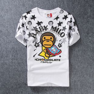 林弯弯潮牌aape安逸猴子情侣装 春夏装休闲短袖t恤衫 男女半袖tee