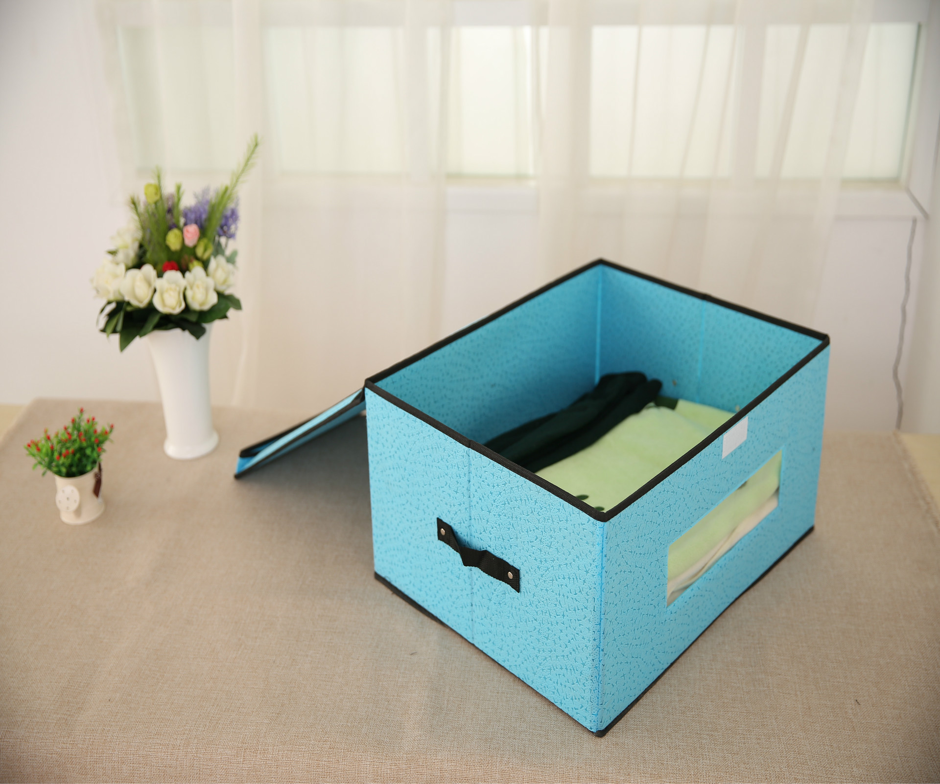 凤爪纹环保无纺布储物箱 收纳箱 有盖整理箱 时尚收纳盒厂家直销