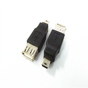 usb轉接頭 usbaf轉miniusb5pm 鍍鎳 黑色 usb2.