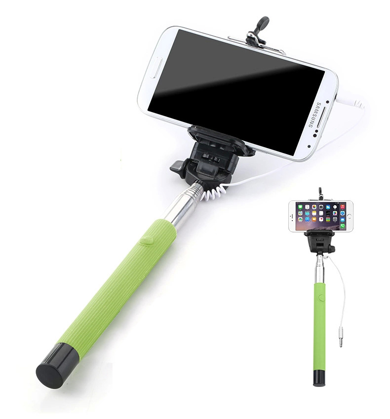 手机自拍杆有线可伸缩三星iphone通用自拍神器厂家直销