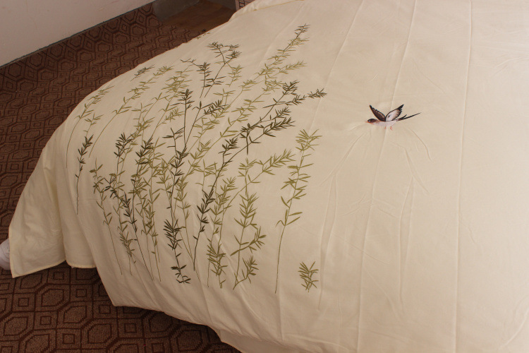 纯棉绣花床单三件套床上用品欧美田园风格双人床单批发