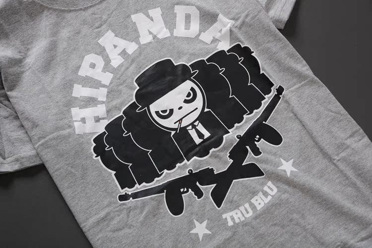 双枪熊猫 2015夏季新款 黑帮老大男式短袖t恤男装外贸2888