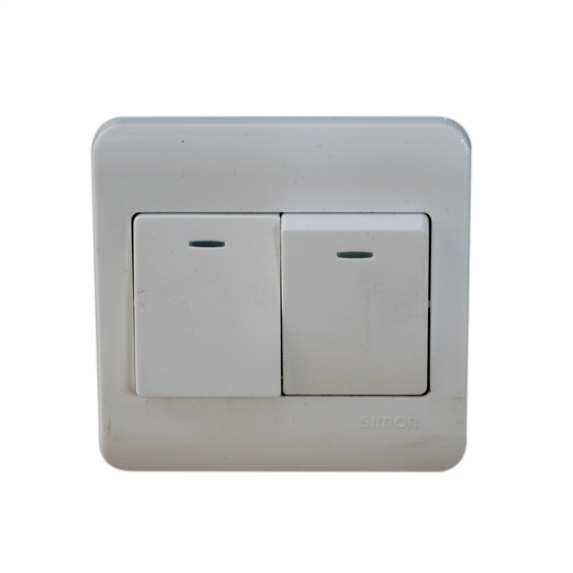 西蒙c3系列荧光指示灯白色二开单控开关 翘板开关 家用墙壁开关