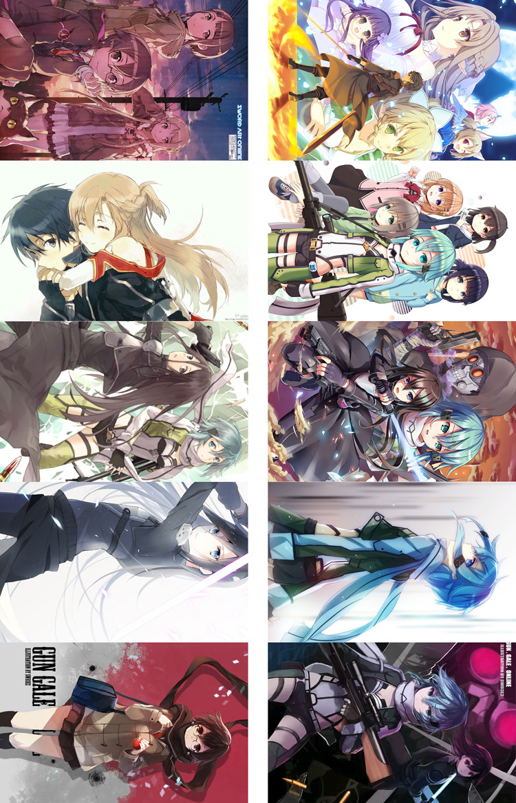 动漫"刀剑神域08/09/10"磨砂卡贴/造型收藏卡贴/动漫周边/卡贴纸