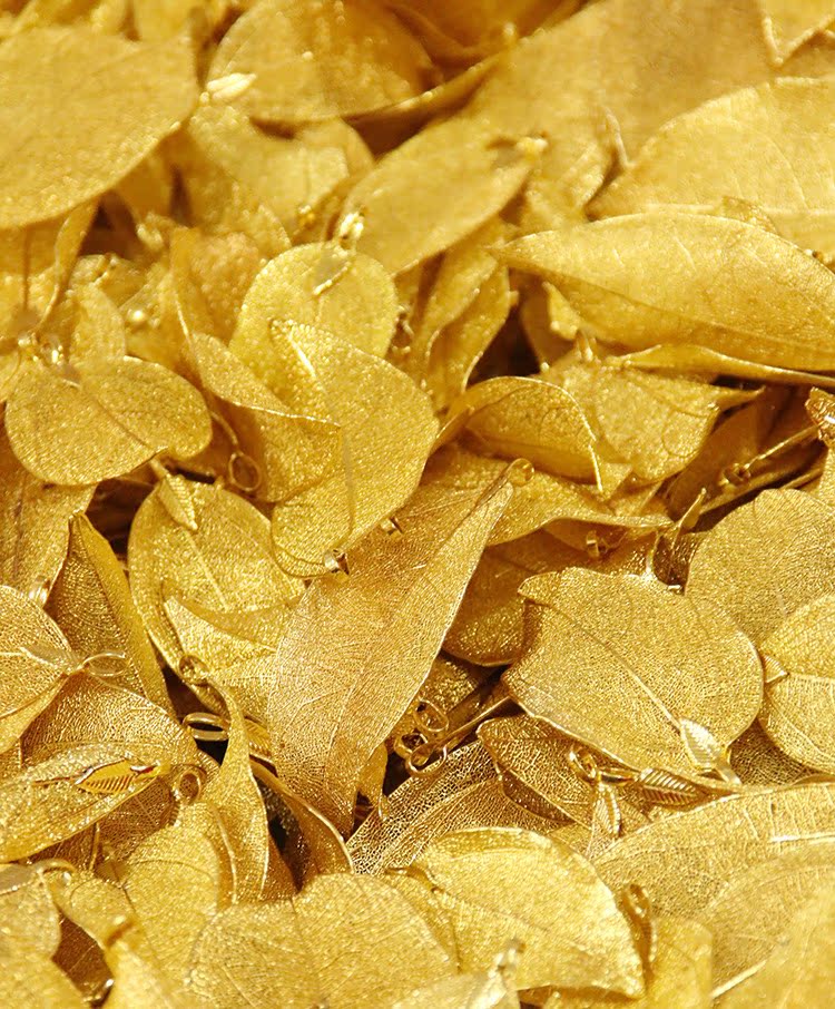 【天然24k镀金树叶金叶子黄金叶子新款女毛衣链项链 直销会销礼品】价