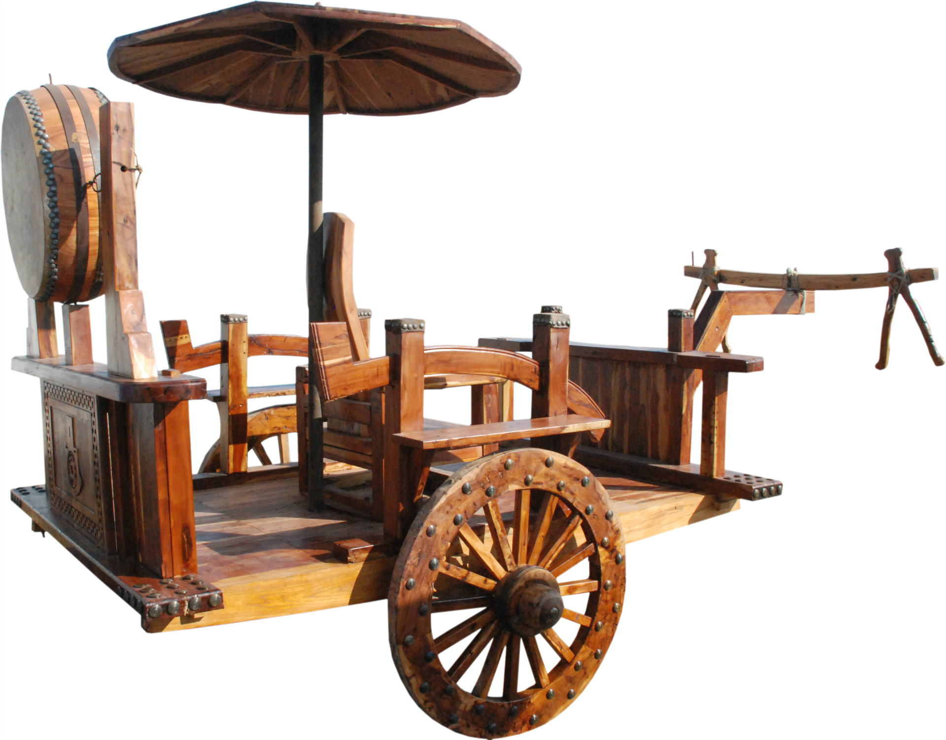 古典军事战车枣木摆件工艺品博物馆收藏宾馆酒店公园影视剧道具