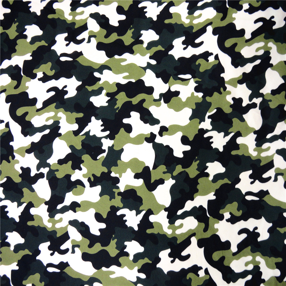 现货供应春夏米兰麻高捻复合丝乱麻迷彩印 花面料时尚女装布料