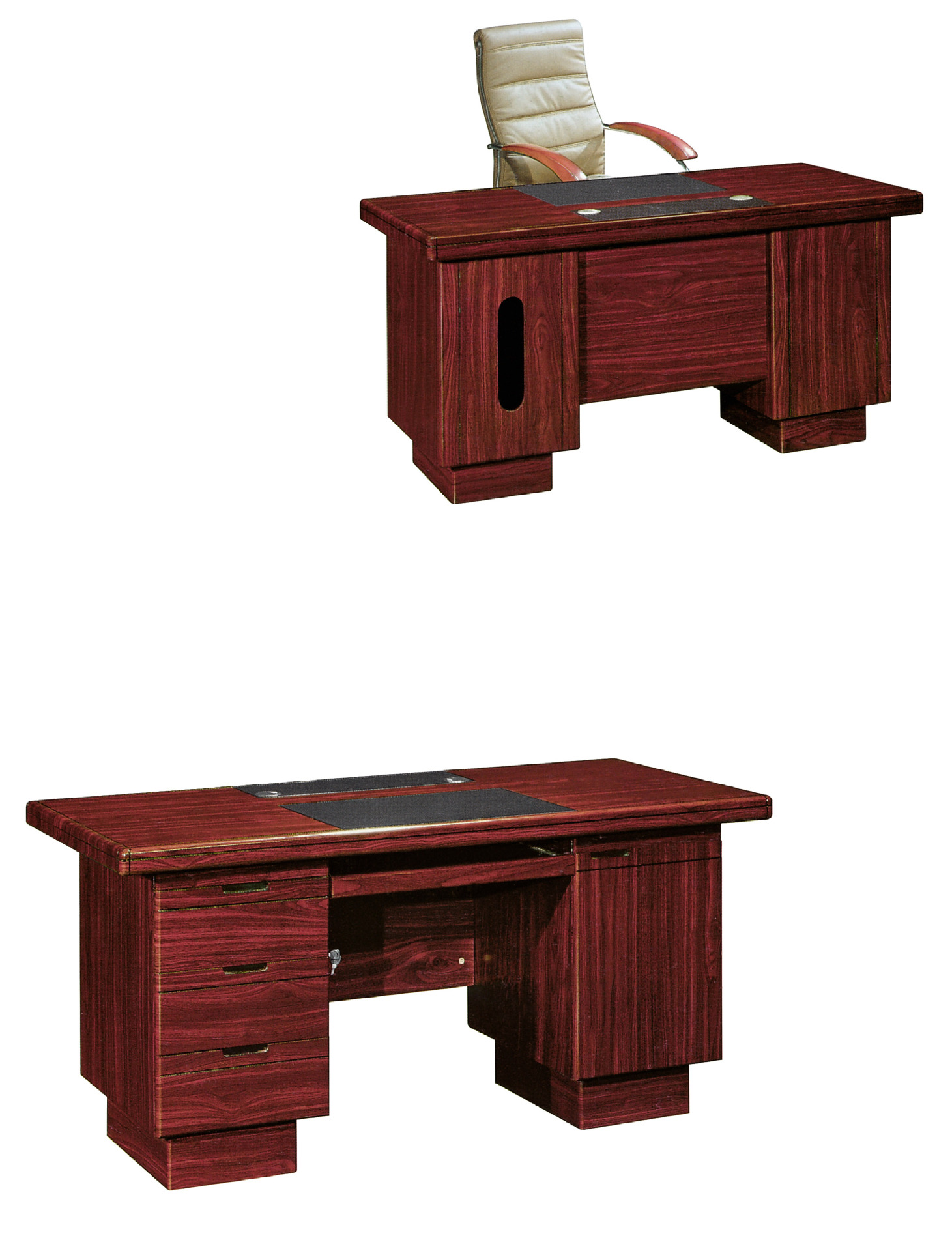 教师办公桌 老板桌 经理桌 各式中型班台 mdf贴木皮喷油大班台