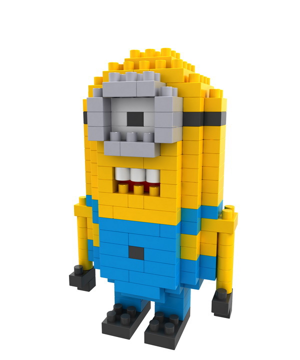 正品boyu拼插拼装积木,微型积木,神偷奶爸系列 小黄人8100a