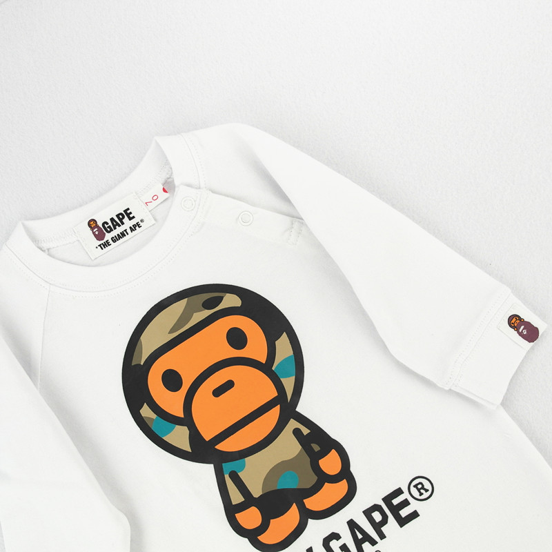 厂家直销婴儿长袖连体衣爬服高品质印卡通图案哈衣bape秋季新款