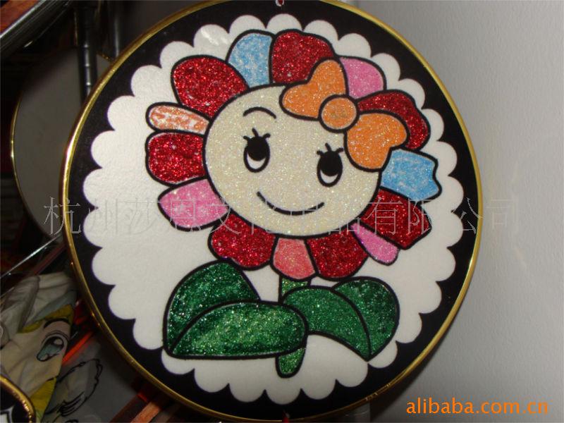 【供应批发】金粉画大圆心型中国结散片 图案丰富 样式精美